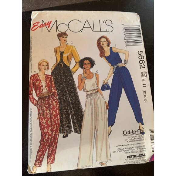 McCall's Misses Lined Jacket Jumpsuit Sewing Pattern Sz 12 - 16 5662 - Uncut - Picture 10 of 10